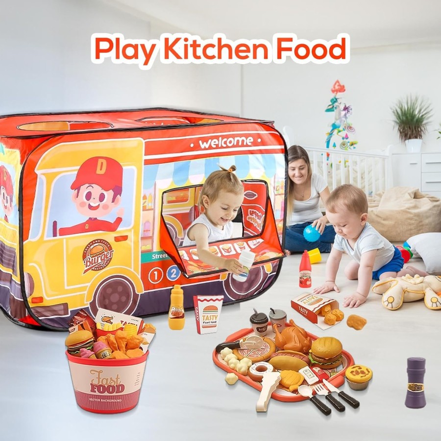Kids Realistic Hamburger Toy Set with Tray