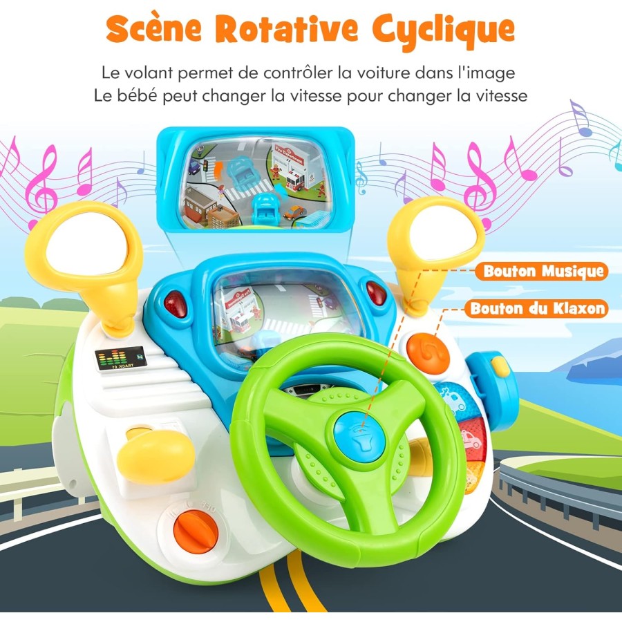 COSTWAY Kids Driving Simulator with Stool COSTWAY Kids Driving Simulator with Stool