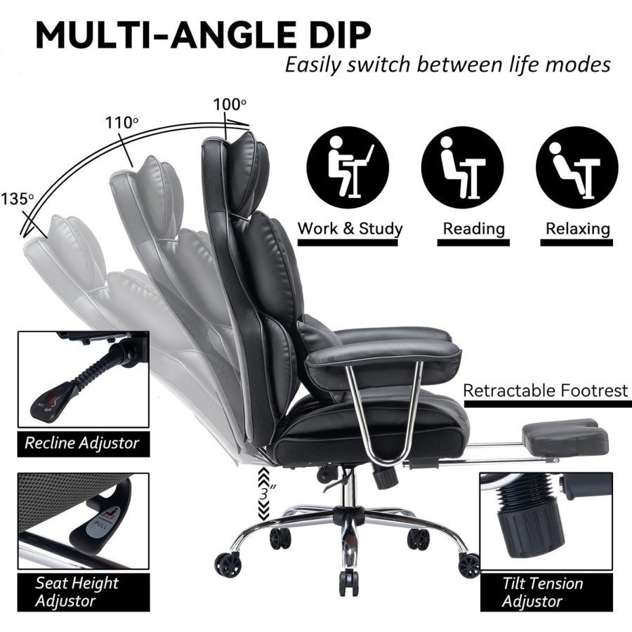 Luxury PU Leather Ergonomic Office & Gaming Chair