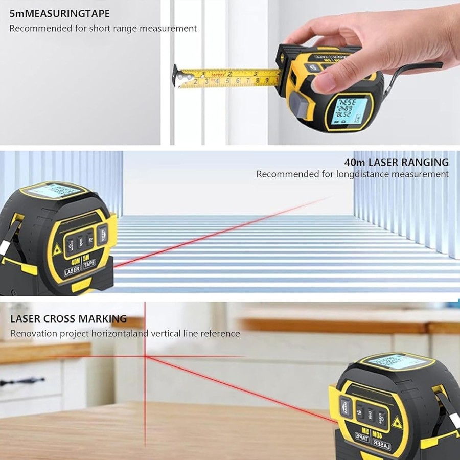 4-in-1 Digital Laser Tape Measure with 131Ft/40m Infrared Laser
