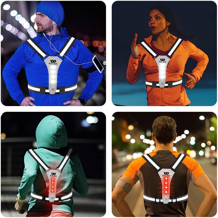 Reflective Running Vest USB Bike Safety Vest