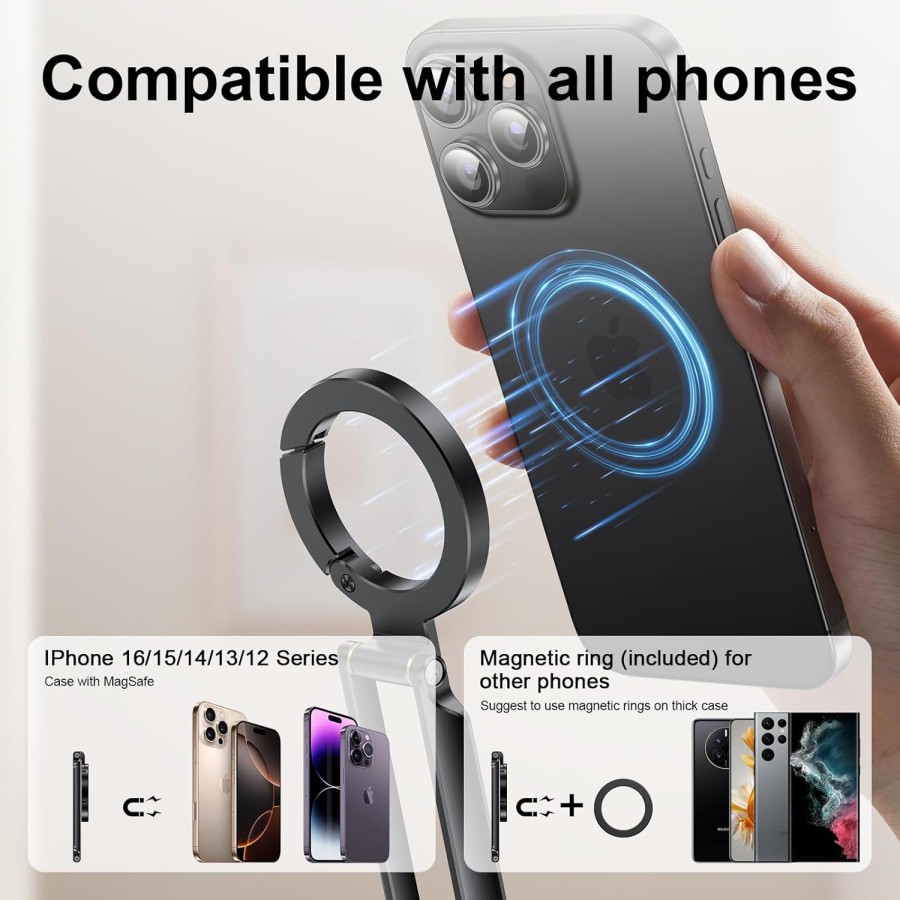 Magnetic Phone Tripod & Mini Foldable Stand