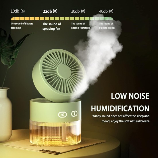 Foldable Small Desk Fan with Cool Breeze Humidification Spray (Summer fan)