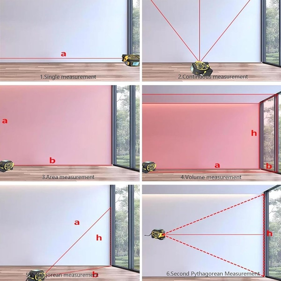 4-in-1 Digital Laser Tape Measure with 131Ft/40m Infrared Laser