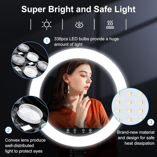 Professional Ring Fill Light 3 Bracket with Remote (LJJ-45)