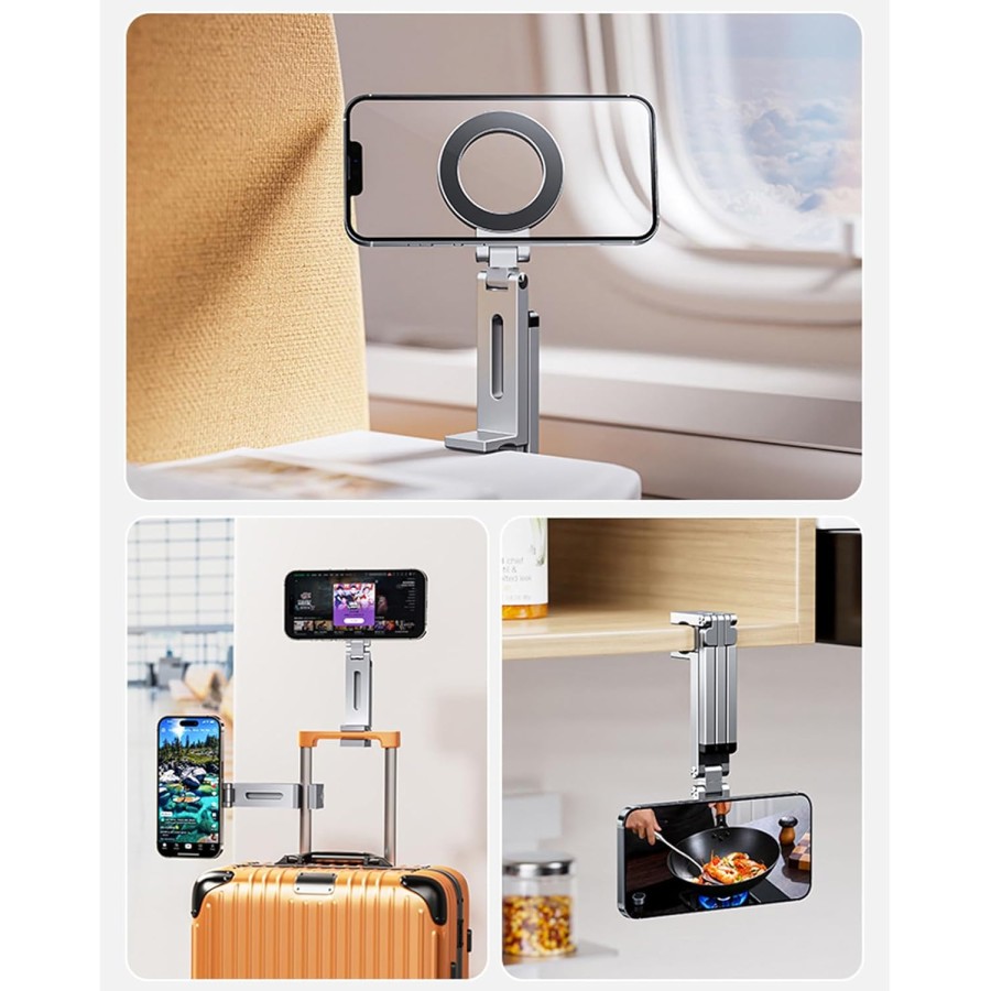 360 Rotating Aluminum Magnetic Phone Holder & Tripod Stand