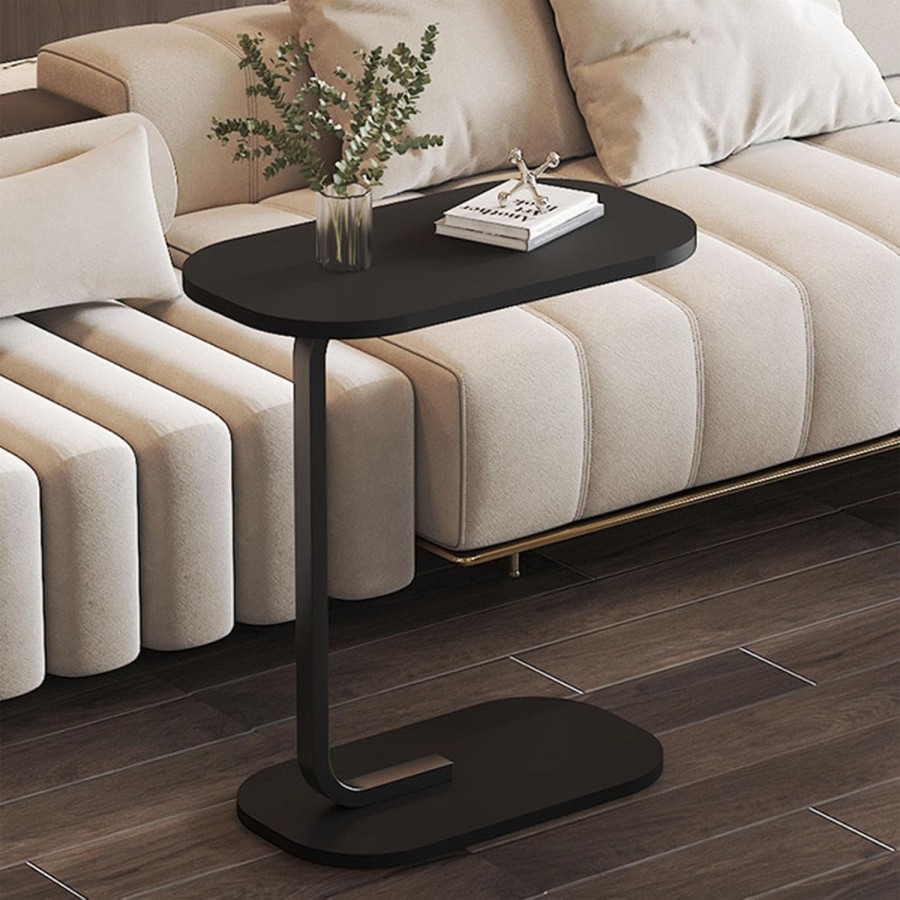 Modern C Shaped Tea Coffee Table - Black