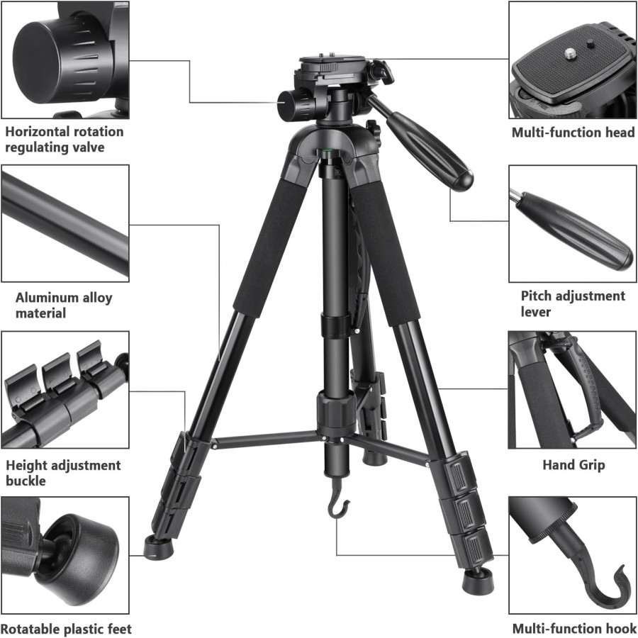 Plokama PK-9950 Portable Aluminum Alloy Camera 2-in-1 Tripod Monopod Max