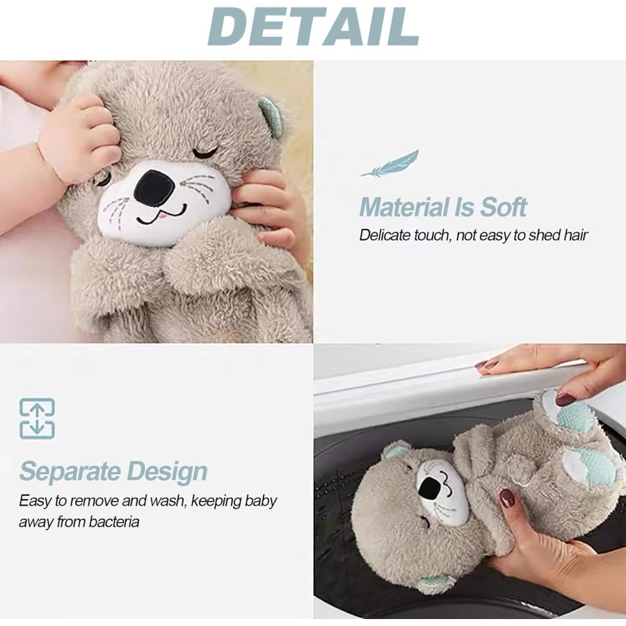 Otter Breathing Plush Toy with Music and Light