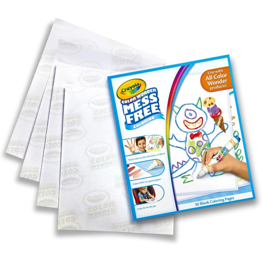 Crayola Color Wonder Mess free Coloring, Blank Coloring 30 Pages - White