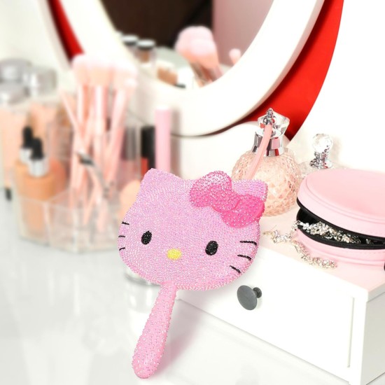 DIY Creative Kitty  Handle Makeup Mirror