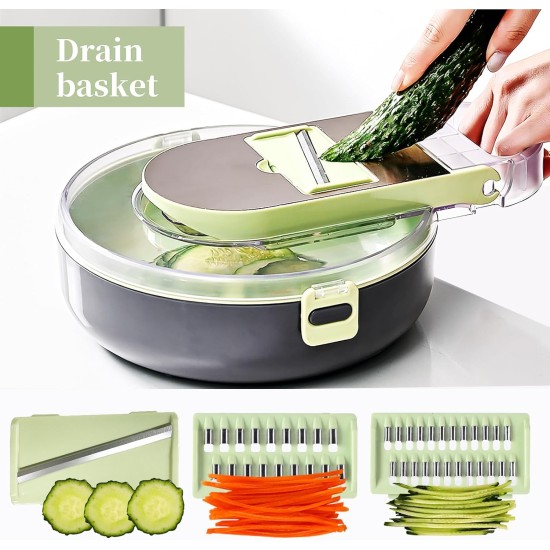 9in 1 Multi-Functional Manual Vegetable and Fruit Chopper Slicer