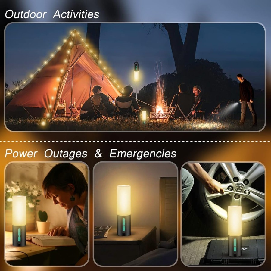 4 in 1 Camping String Lights Rechargable 10m