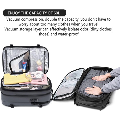 Travel Backpack with Vacuum Compression