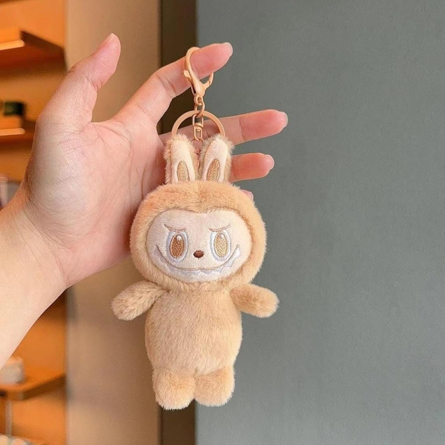 Labubu Plush Cartoon Cute Doll Keychain - Brown Labubu Plush Cartoon Cute Doll Keychain - Brown