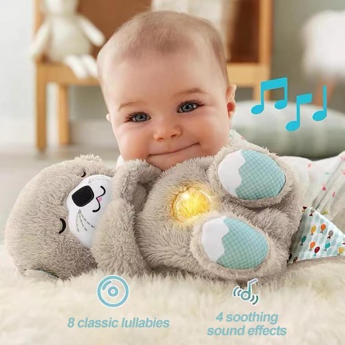 Otter Breathing Plush Toy with Music and Light