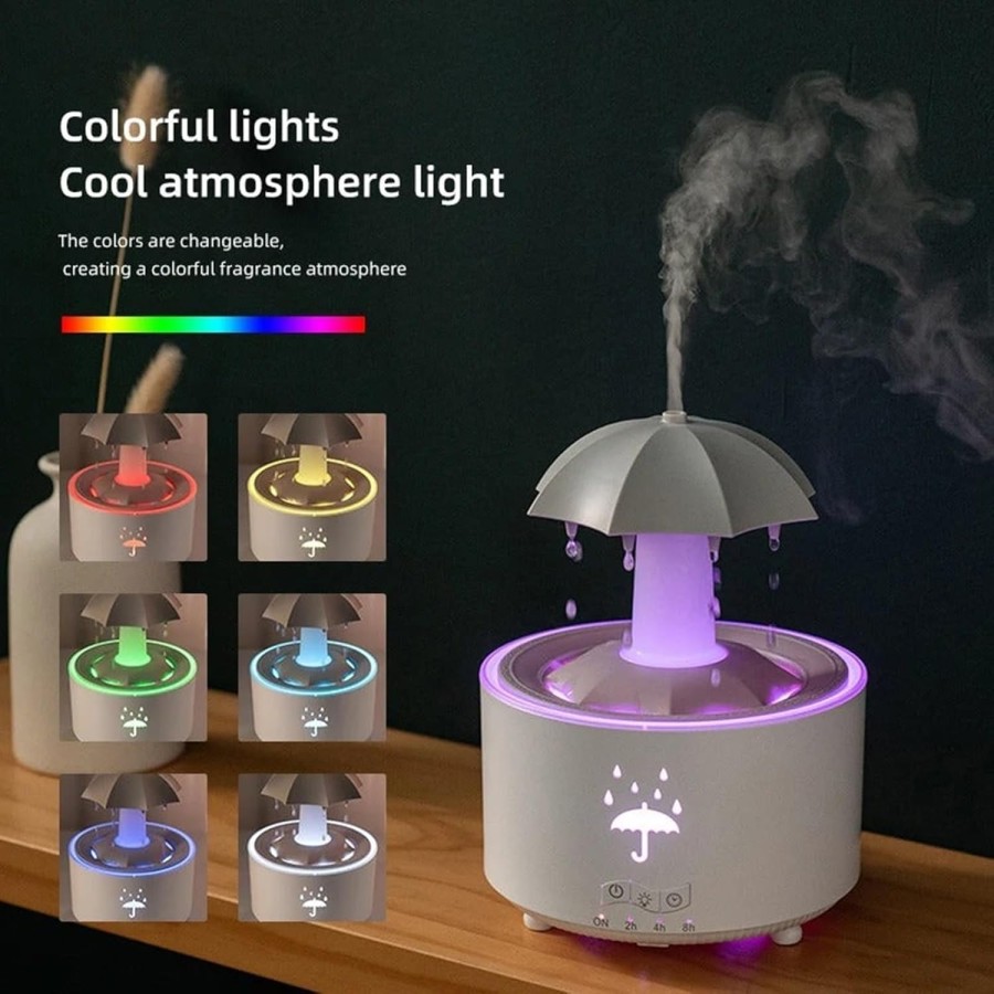 Umbrella Humidifier Rotating Diffuser With RGB Light