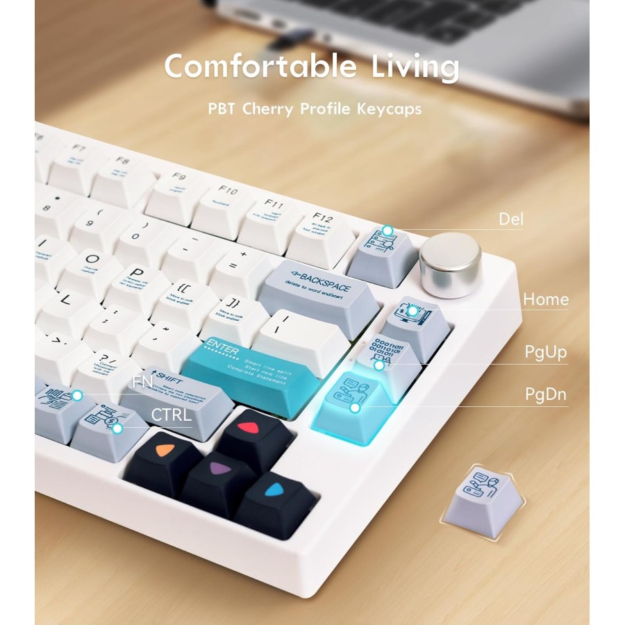 Deadskull DS-MK088PRO  Wireless/USB-C Wired Mechanical Keyboard with Knob Control (AR/EN)