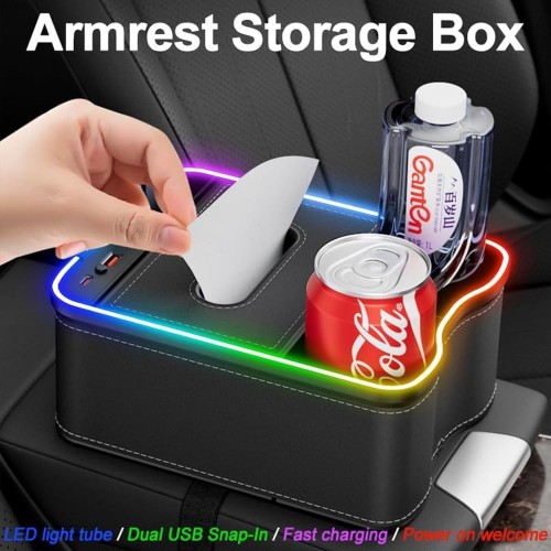 Armrest Box Storage Box New Car Storage Box Multi-Function Tissue Box