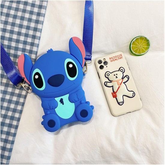 Kawaii Blue Stitch Silicon Bag  - 27cm