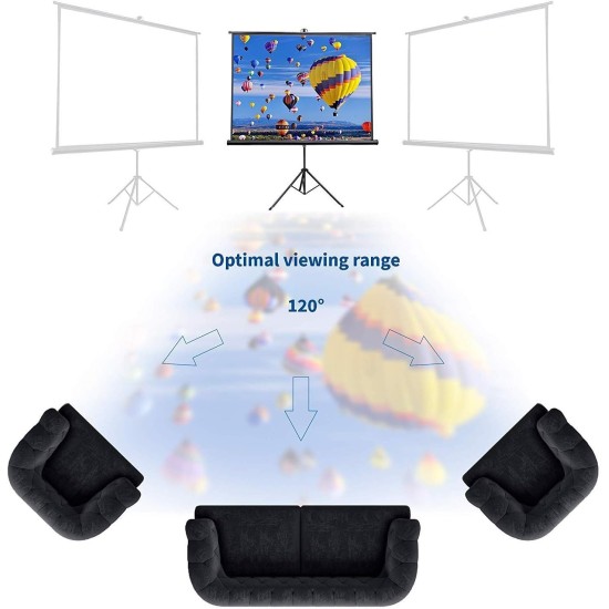 Portable Projector Screen 100 inch, 4:3 Indoor/Outdoor Movies Screen, Supports Double-Sided Projection