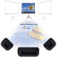 Portable Projector Screen 100 inch, 4:3 Indoor/Outdoor Movies Screen, Supports Double-Sided Projection