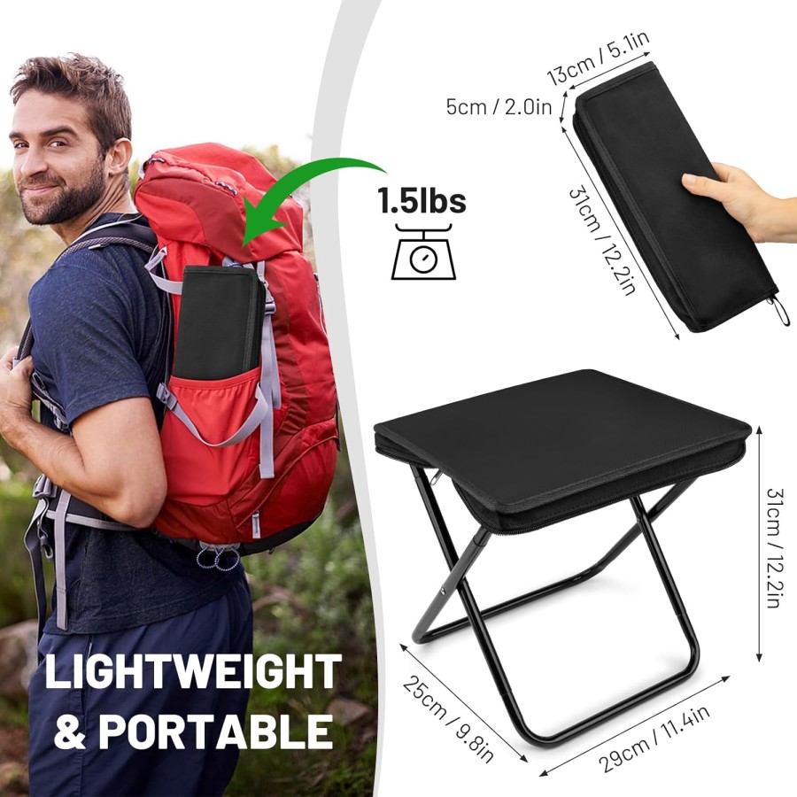 Portable Folding Camping Zipper Stool Chair - Black Portable Folding Camping Zipper Stool Chair - Black