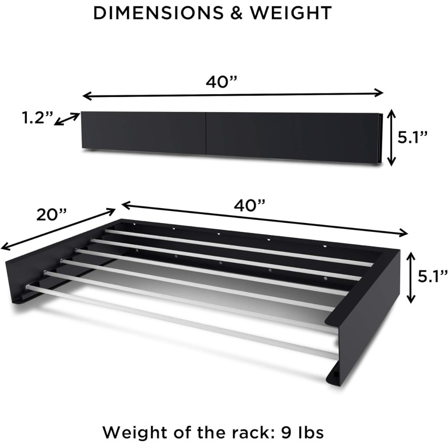 Wall Mounted  Laundry Drying Rack - 80cm