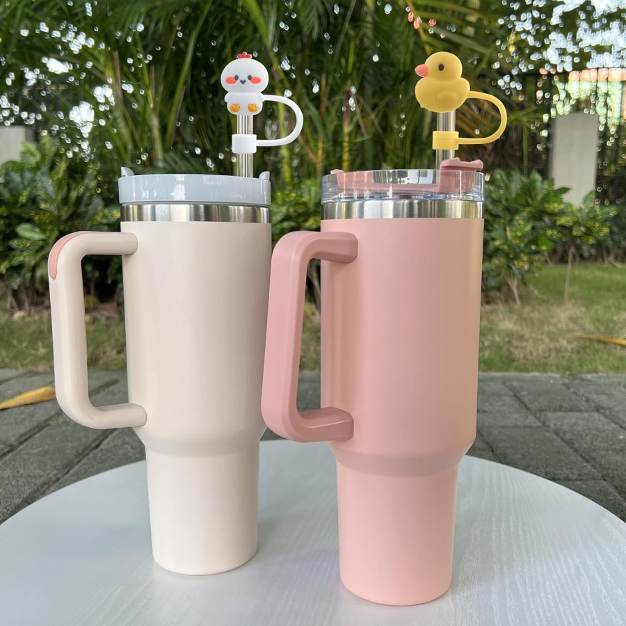 Cute Silicone Straw Tip Cover - yellow lemon Stanley 