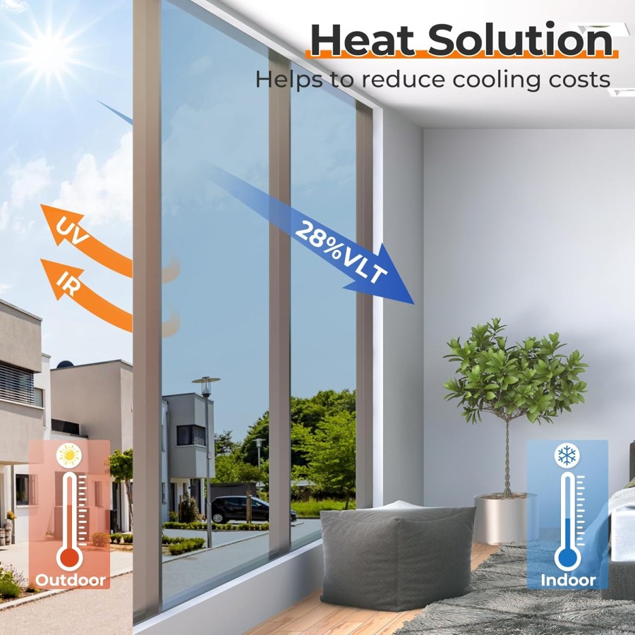 Adhesive Window Film with Heat and Sunlight Insulating 60*500 cm (50% Privacy)