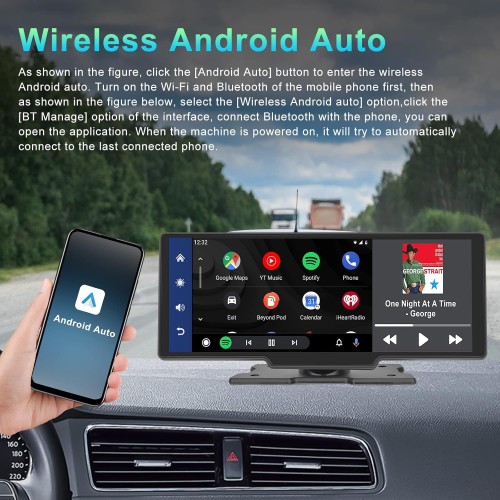 10.26 Inch IPS Touch Screen Apple & Android Wireless Carplay