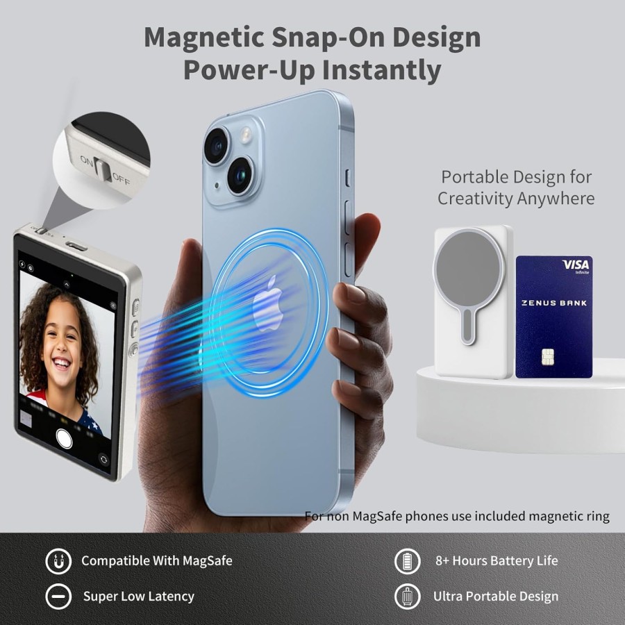 Phone Vlog Selfie Magnetic MagSafe Screen 4inch