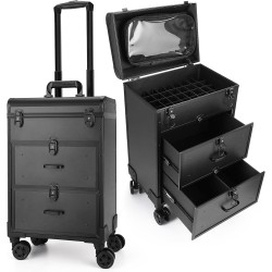 Professional Cosmetic Bag with 2 Drawers - Black Professional Cosmetic Bag with 2 Drawers - Black