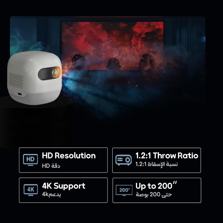 Powerology Mini Beam Portable Projector - White