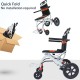 Elderly Portable Folding Wheelchair, Travel with Handbrake Elderly Portable Folding Wheelchair, Travel with Handbrake
