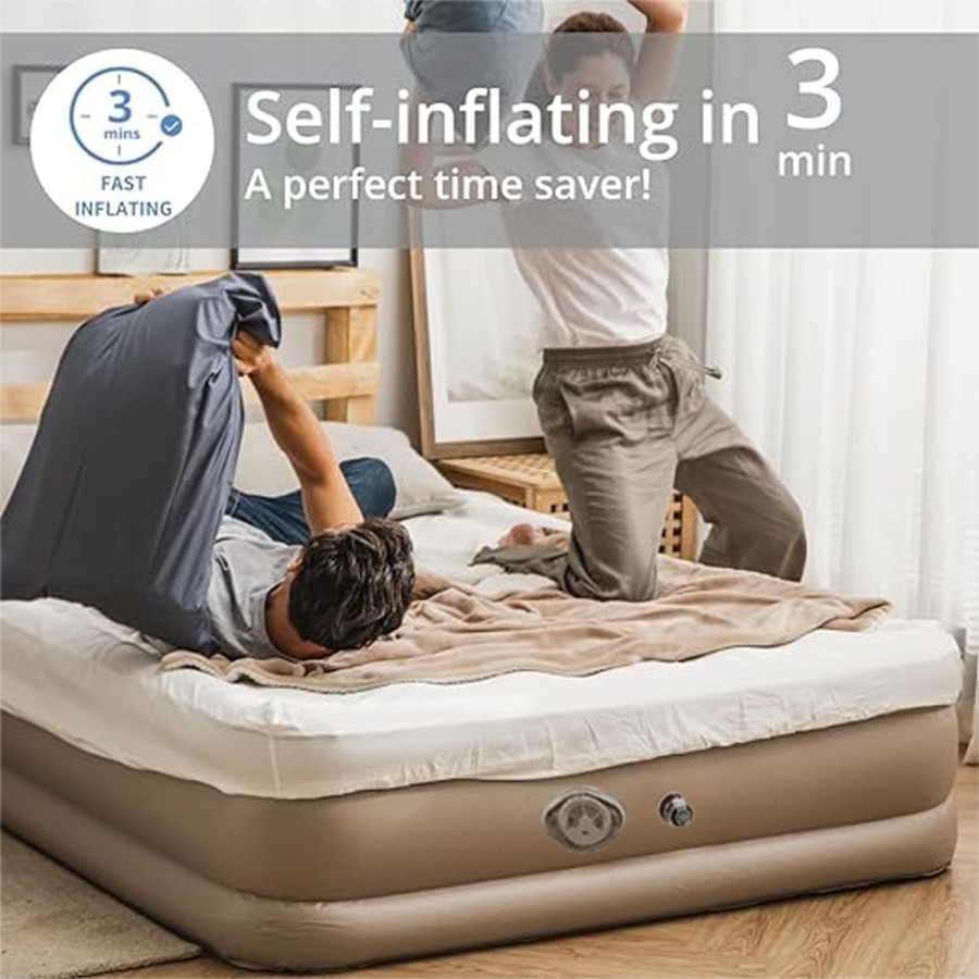 Inflatable Airbed Mattress with in Built Pump