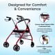 Elderly Foldable Mobility Walker with Seat Dual Brakes and Basket Elderly Foldable Mobility Walker with Seat Dual Brakes and Basket