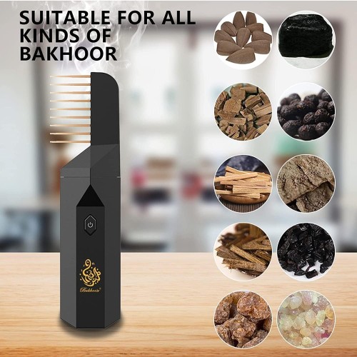 B26 Comb Bakhoor USB Portable Women Hair Bakhoor Incense Burner