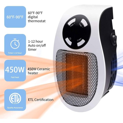 Portable Plug in  Heater 500W