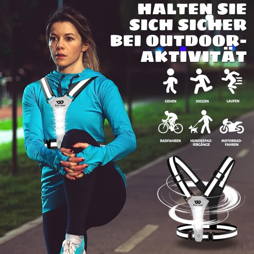 Reflective Running Vest USB Bike Safety Vest