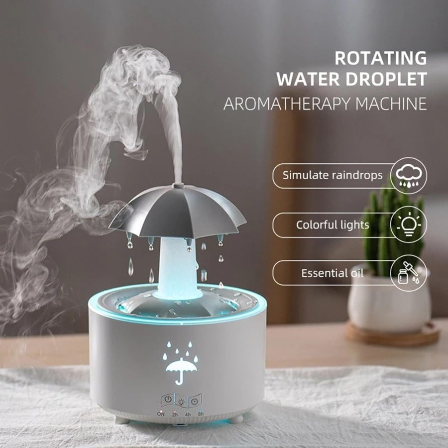 Umbrella Humidifier Rotating Diffuser With RGB Light