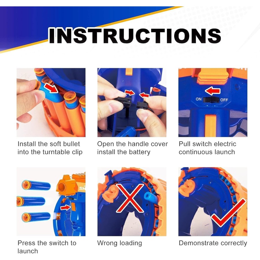 Rechargeable Glower Soft Bullet Toy Gun for Kids