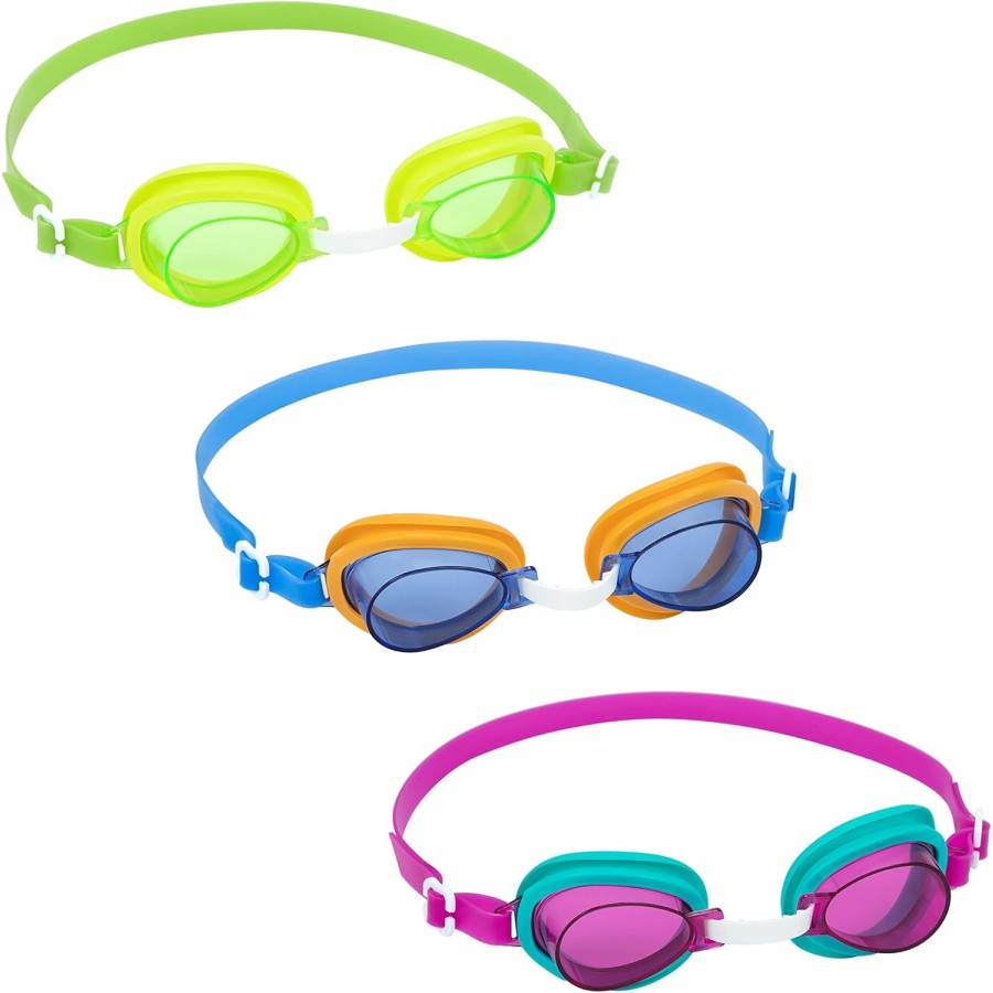 Bestway Aqua Burst Essential Swimming 3-Pack Goggles, Assorted - 21074 ( Age 3+)