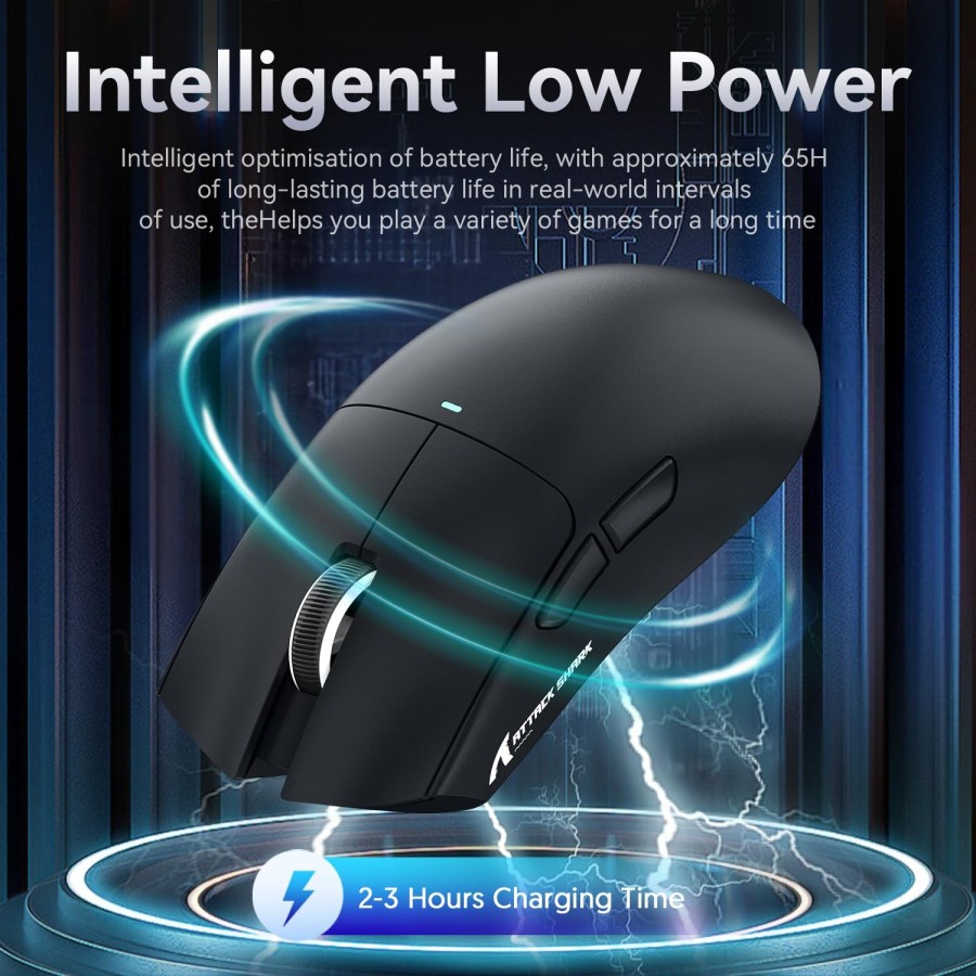 ATTACK SHARK X11 Gaming Mouse 22K DPI with Magnetic Charging Dock - Black