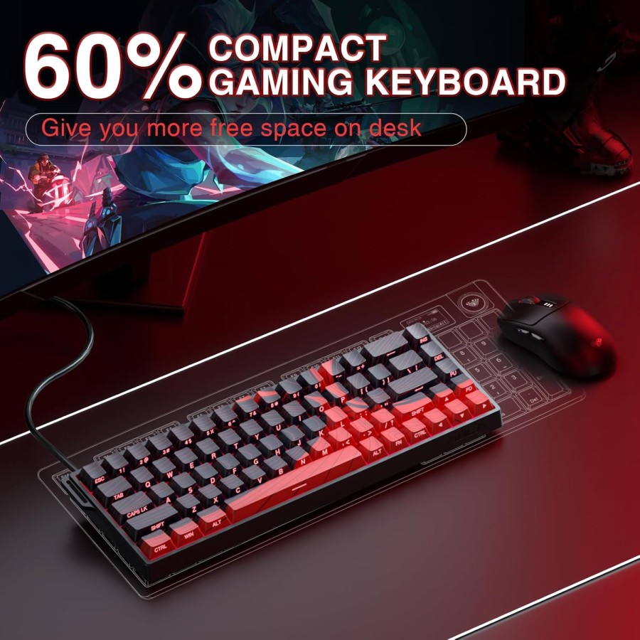 AULA WIN60HE Magnetic Switch Keyboard - Black & Red AULA WIN60HE Magnetic Switch Keyboard - Black & Red