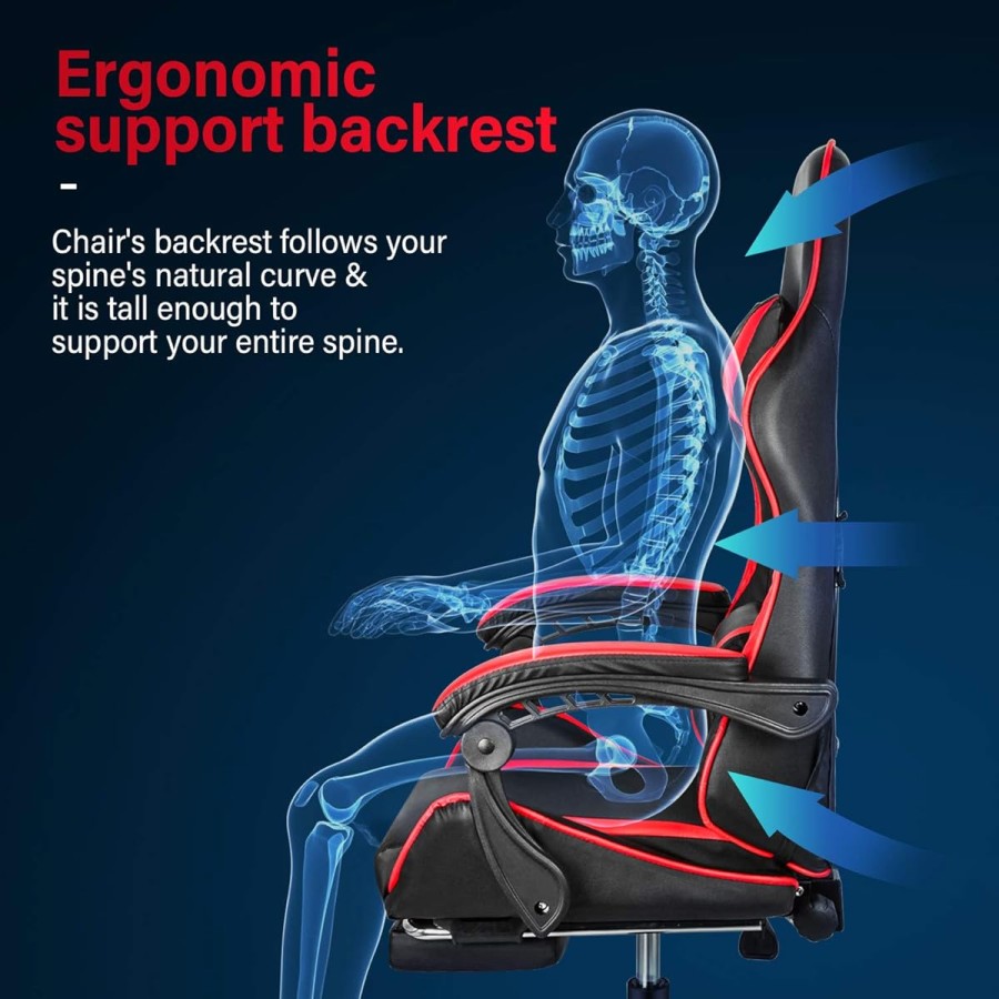 TX Gaming Chair Sport 180° Tilt With Footrest– Cameo / Black