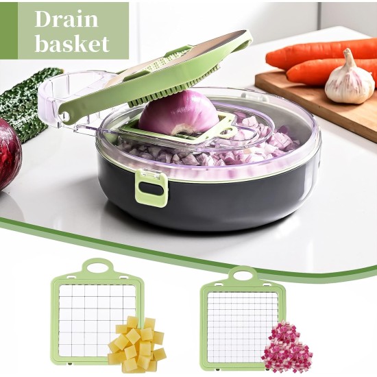 9in 1 Multi-Functional Manual Vegetable and Fruit Chopper Slicer