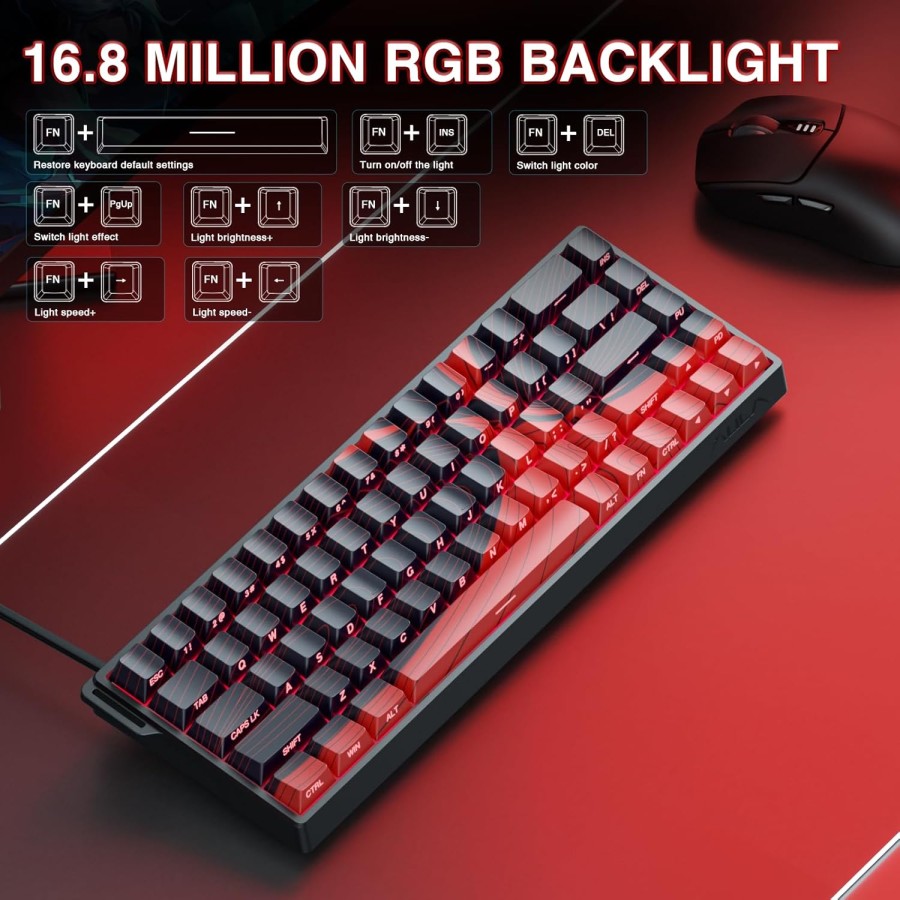 AULA WIN60HE Magnetic Switch Keyboard - Black & Red AULA WIN60HE Magnetic Switch Keyboard - Black & Red