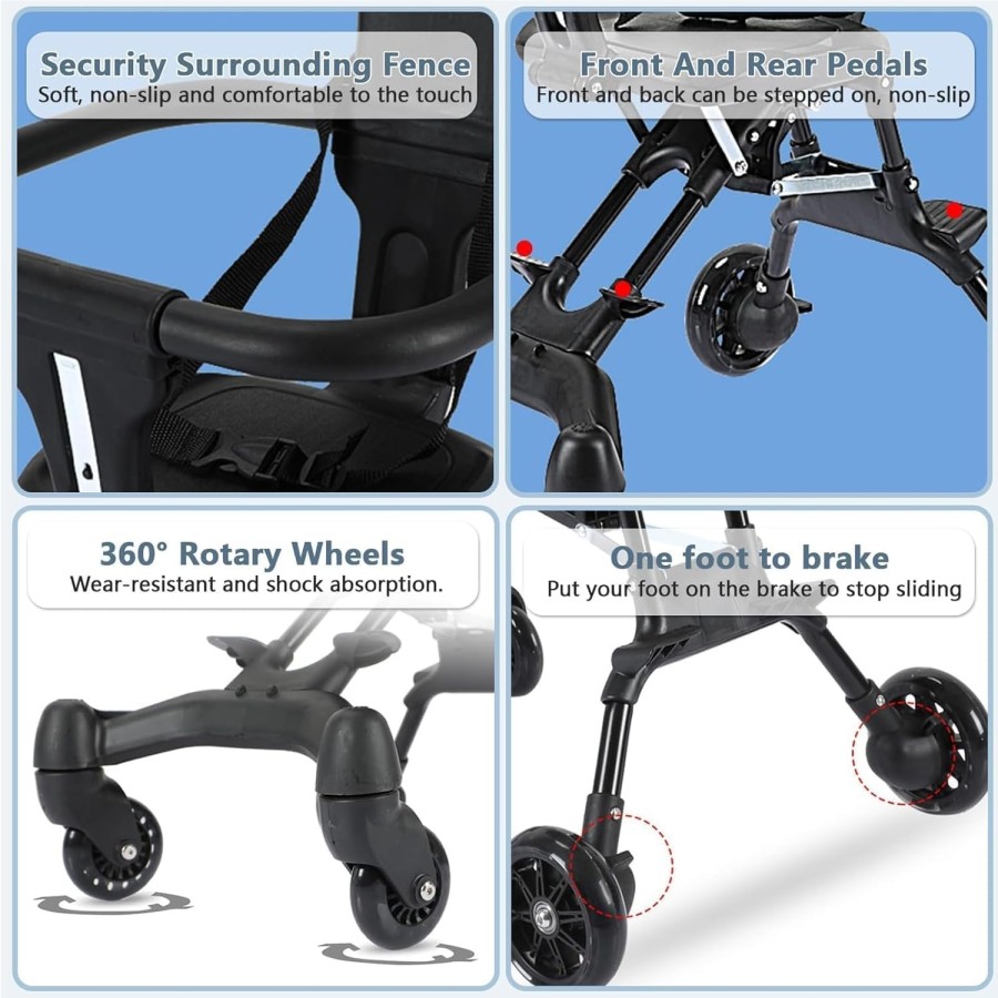 2 in 1 Convertible Baby Stroller with Shade