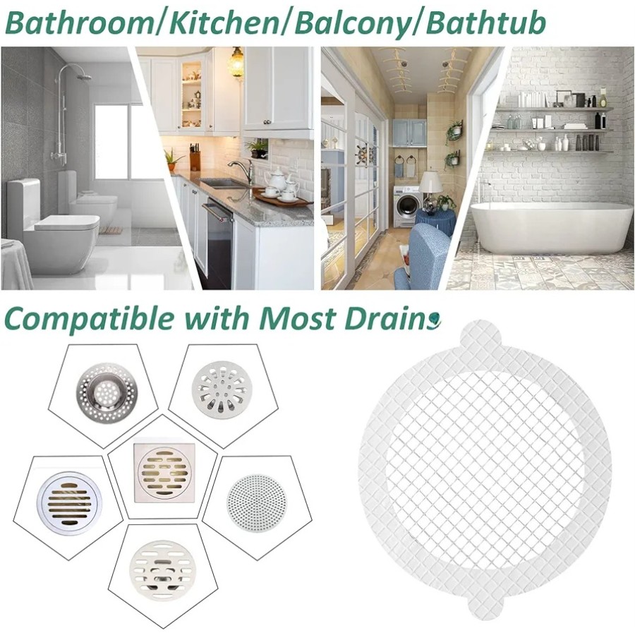 6PCs Drainage Hair Catcher  Prevent Bathroom Net Cover